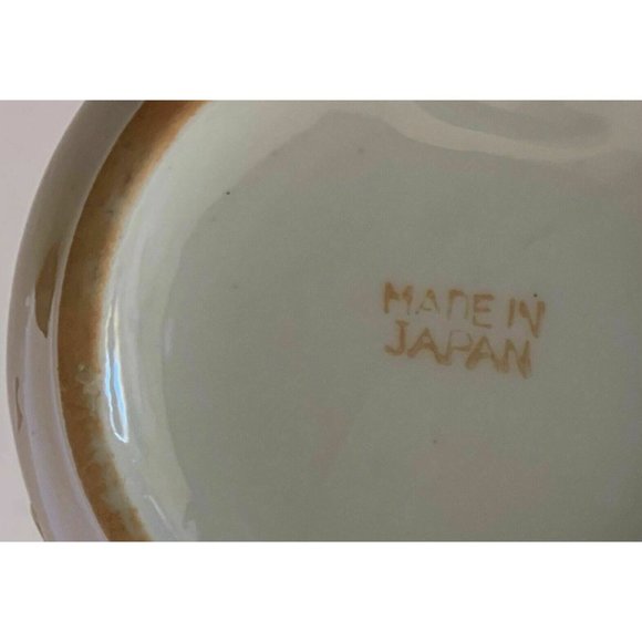 Vintage Lusterware Dessert Plate Cup Saucer Japan Peach Blue Floral Lustreware - Picture 5 of 5